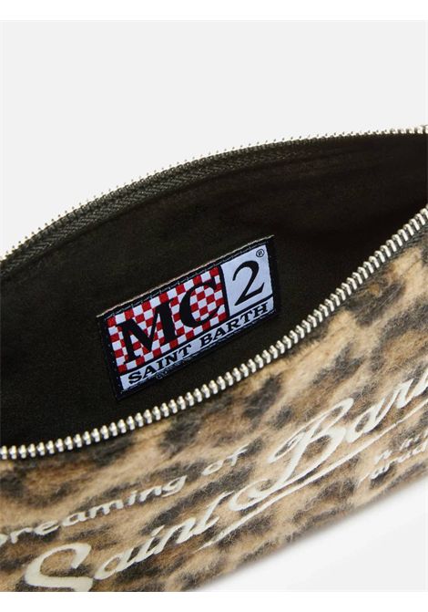 Pochette con logo SAINT BARTH | PAR0025 PARISIENNE FELT00223I LEOPARD MIDI 18EMB